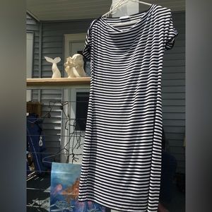 Calvin Klein Black/white striped t-shirt dress